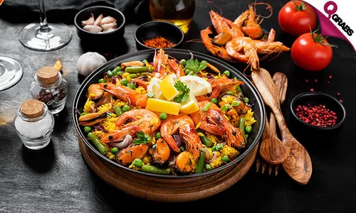 Paella Fiesta! Authentic Paella Valencienne, Verduras, Mariscos & More at Casa Paco!